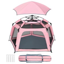 Large Baby Playpen with Canopy Foldable Baby Beach Tent Mosquito Net Pop Up Pack