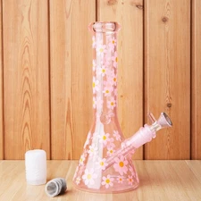 10" Heavy Duty Glass Beaker Bong Water Smoking Tobacco Pipe 14MM Bowl 10 Screens