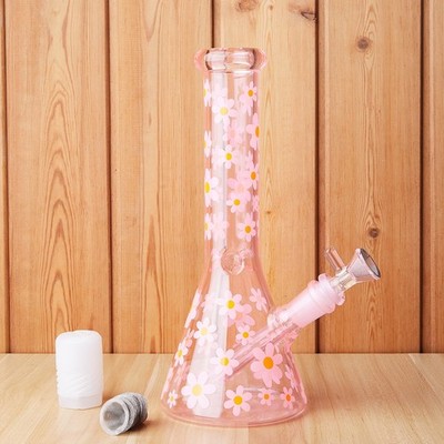 10'' Heavy Duty Glass Beaker Bong Water Smoking Tobacco Pipe 14MM Bowl 10 Screens