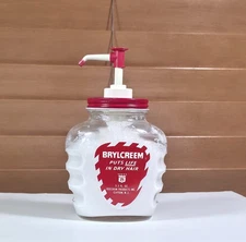 Original MCM Brylcreem Hair Grooming Cream Advertising Bottle Pump 11.5 oz Jar