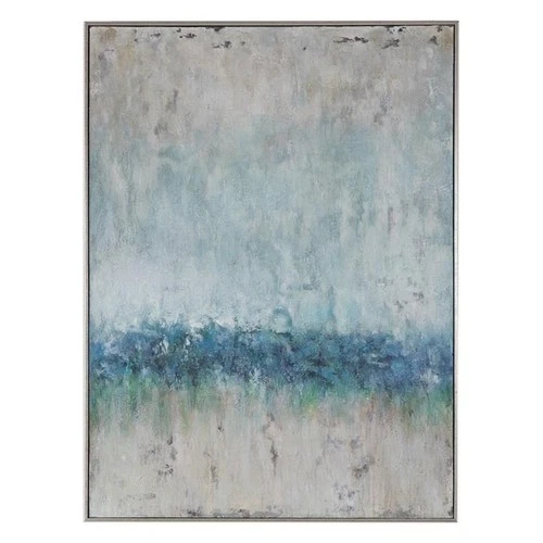 Uttermost Tidal Wave Coastal Firwood Canvas Abstract Hand Painted Art in Green - Picture 1 of 7