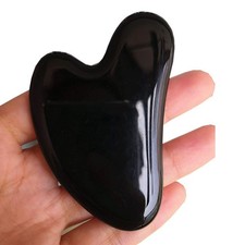 Loveliome Natural Crystal Gua Sha Facial 1 Count Pack of 1 , Black Obsidian