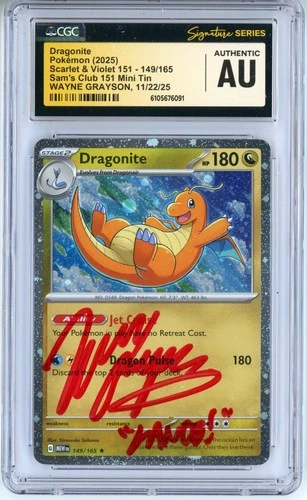CGC Auth Wayne Grayson Dragonite (Cosmos Holo) 149/165 Sam's Club 151 Mini Tin