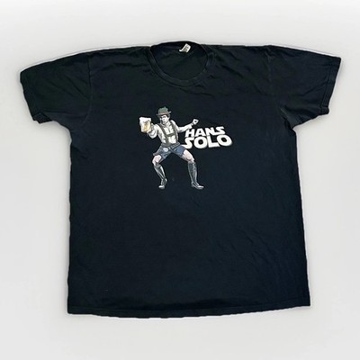 Star Wars Funny Hans Solo T Shirt XXL Oktoberfest Beer Disney Short Sleeve Black