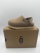 UGG Goldenstar Clog Sand Women  s Size 6 Suede Platform Slingback Good Condition