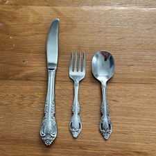 Oneida Kids Flatware Set Stainless Steel Child Size Knife Fork Spoon Floral