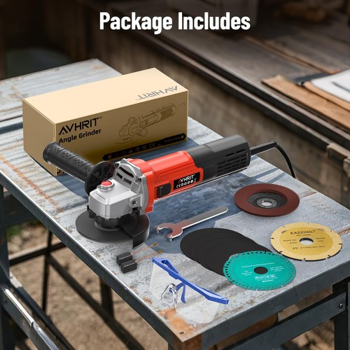 Angle Grinder 10 Amp, 4-1/2 inch Power Angle Grinder Tools with 13000 RPM, 12... - Picture 8 of 9