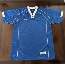 Vintage Xara Soccer Futbol Jersey 90s Y2K Polyester Blue-White Mens Size Medium