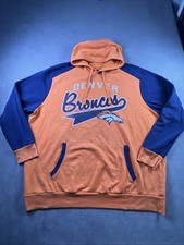 Vintage Denver Broncos Hoodie NFL Football 90  s Distressed Embroidered Logo 3XL