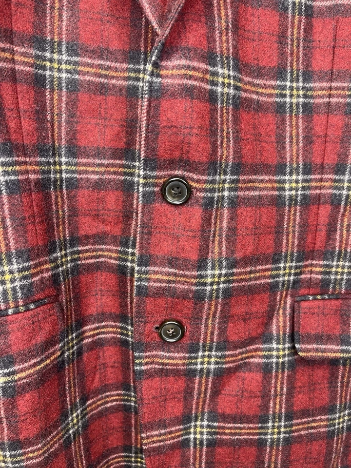 Abrigo deportivo Brooks Brothers 1818 Fitzgerald talla 42S rojo oscuro a cuadros lana Foto 4 de 4