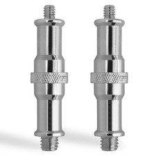2 Pcs Light Stand Adapter Spigot Stud 1/4" to 3/8" Metal Male Convertor Threa...