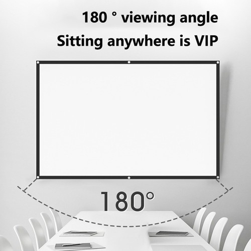 84 100 120 Inch 16:9 3:4 Projector Screen Curtain HD Display Screen Home Cinema - Photo 2/23