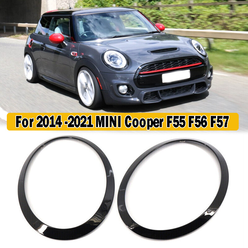 Gloss Black Headlight Bezel Trim Ring For 2013-2019 2020 Mini