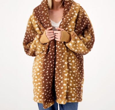 BumbleBella by Jill Martin Coat Jacket Sherpa Lounger ShawlCollar