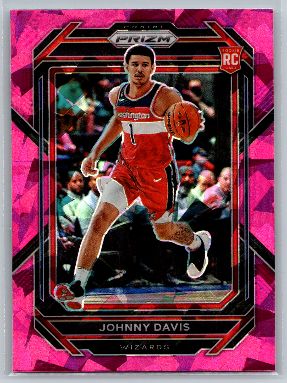 Johnny Davis 2022-23 Panini Prizm Pink Ice Rookie Card #231 Washington Wizards