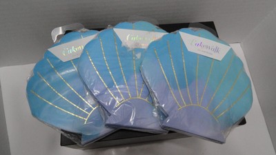 60 Blue Watercolor Design Scallop Shells Cakewalk Paper Napkins  (3 Packs of 20)