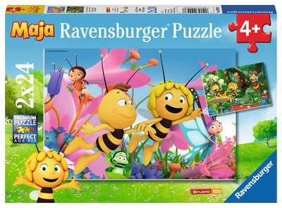 2 x 24 Teile Ravensburger Kinder Puzzle Biene Maja Die kleine Biene Maja 09093