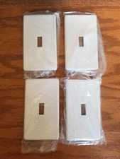 Set of 8 No Visible Screw 1 Gang Standard Toggle Single Switch Wall Plate  WHITE