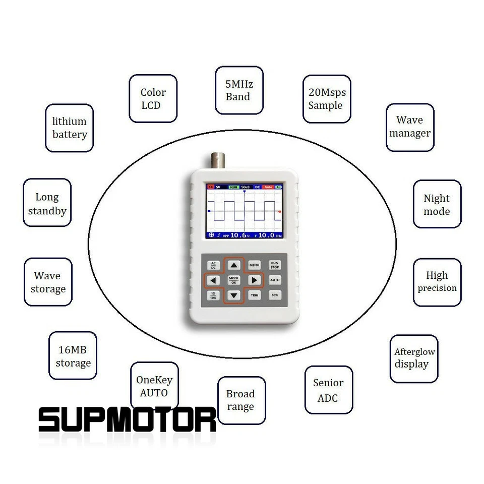 DSO FNIRSI PRO Digital Oscilloscope 2.4In LCD 5M Bandwidth 20MSps Sampling Rate - Image 3 of 4
