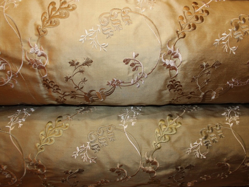Chutney/Gold Embroidered Dupioni Silk main image 1