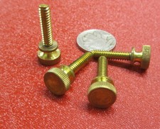 Flared Shoulder Brass Thumb Screw, 7/16" Dia, 10-24 x 3/8" Length, 25 Pcs