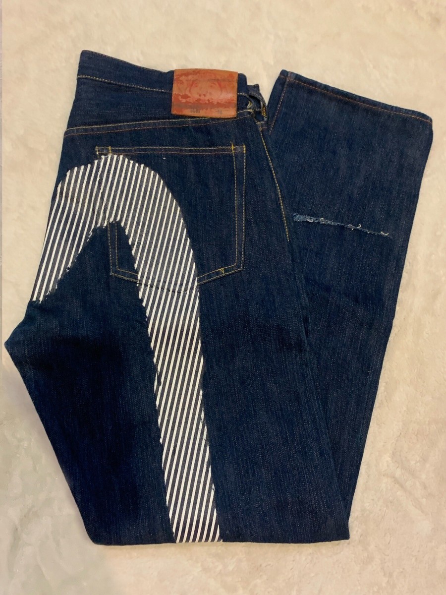 Evisu Striped Daicock Japanese Selvedge Denim Jeans 36 Genuine | eBay