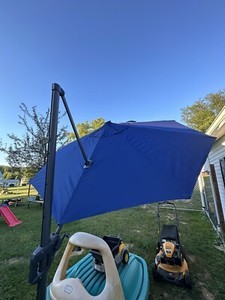Patio Offset Cantilever Umbrella - Blue, 10'x13'