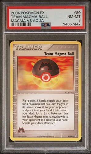 Team Magma Ball graded PSA 8 for sale on eBay