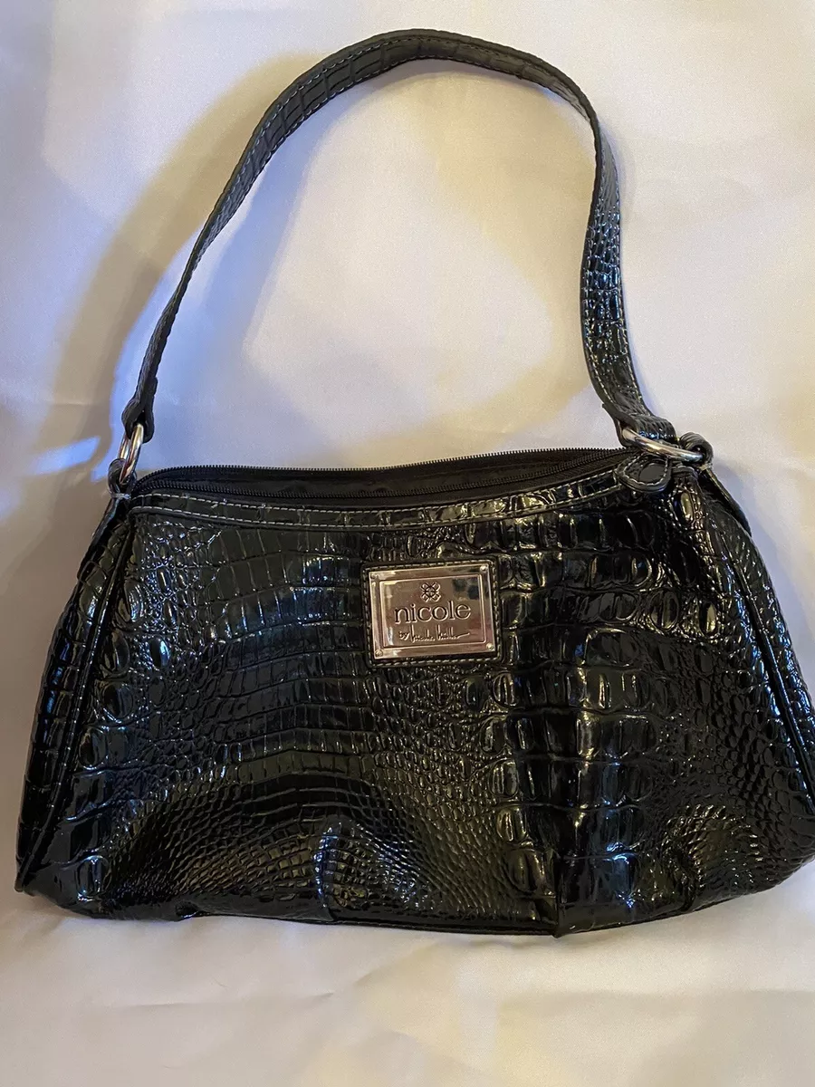 Nicole Miller handbag NWOT Black Crocodile