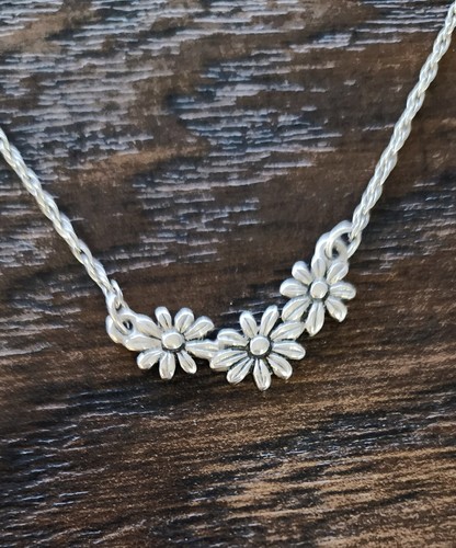 Retired James Avery Triple Daisy Necklace 17"
