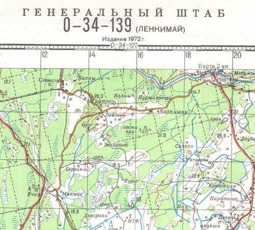 Russian Soviet Military Topographic Map – LENKIMAI (Lithuania), 100K, ed.1978 - Picture 3 of 5