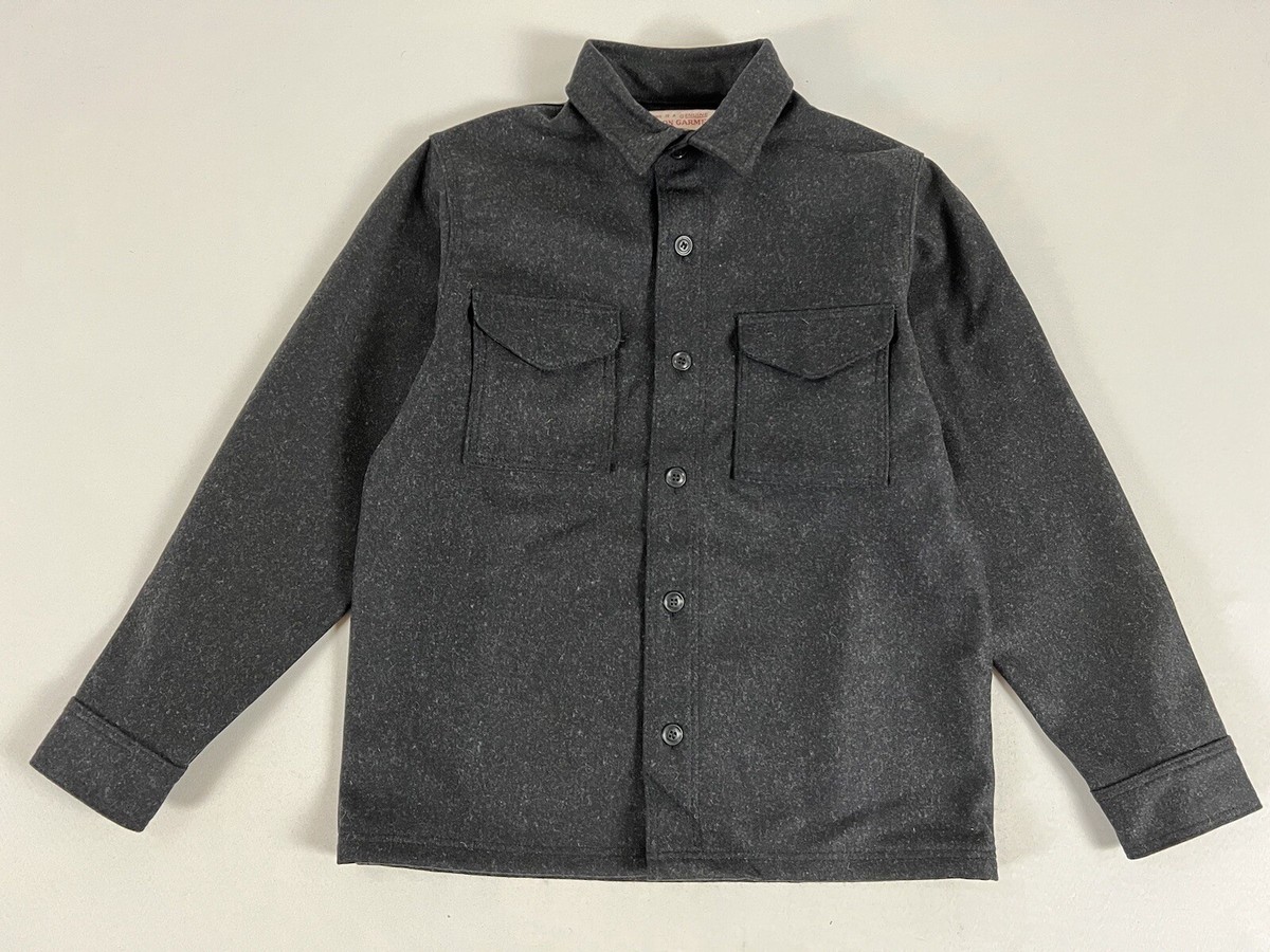 FILSON SEATTLE WOOL JAC-SHIRT CHARCOAL GRAY M NWT US MADE | eBay