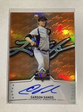 2014 Leaf Valiant Base Auto Orange Prismatic /50 Carson Sands #BA-CS1 Auto