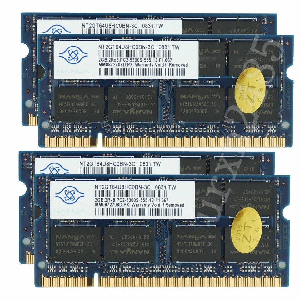 16GB 8GB 4GB 2GB DDR2 667MHz PC2-5300S SODIMM Laptop Memory SDRAM NANYA LOT BT - Image 3 of 4