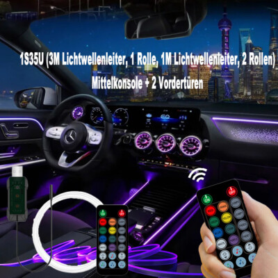 5M Car Interior Atmosphere Wire Strips Light Decor 3 in 1 LED Lamp Accessories