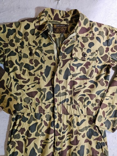 Vintage Caliber Sportsmans Apparel Camo Coverall Full Zip Suit Sz Sm 100% Cotton - Picture 7 of 16