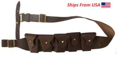 British P-1903 Leather Five Pocket Bandolier (pebble leather)