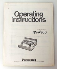 Panasonic NV-A960 Editing Controller operating Manual