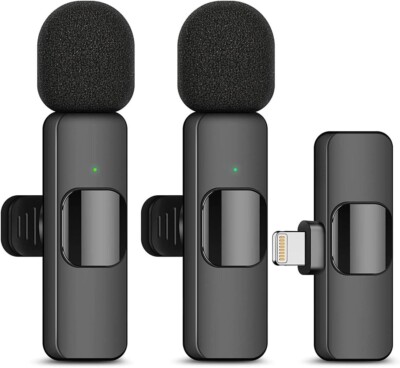 Lavalier Wireless Microphone for iPhone, Mini Microphone for Recording, Live Str