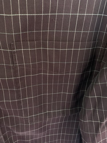 Haggar weinrot kariertes langärmliges geknöpftes Herrenhemd Größe Large - Bild 4 von 6