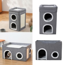 Adult Cat Tree Tower with Condo Plush Perches & Cat Scratching Post Kittens UK