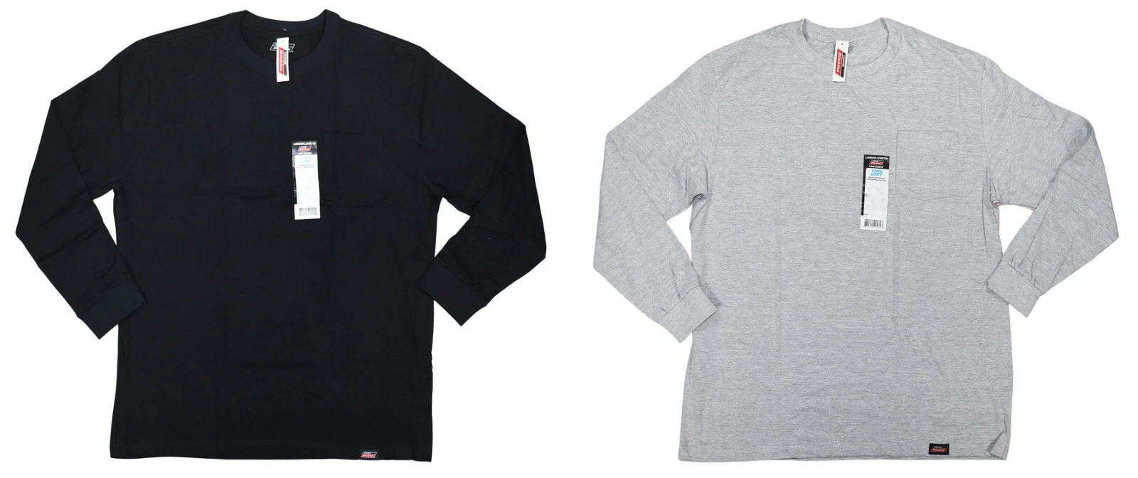 Dickies Big & Tall Longer Length Cool & Dry Long Sleeve Chest Pocket T-Shirt NWT