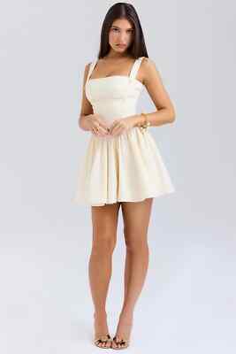House of CB HONOR VINTAGE CREAM ABOVE KNE  DRESS FULLER CUP NWT IN BOX