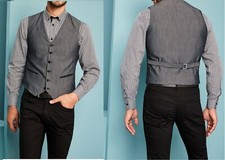 Image of Mens Work Waistcoat Party Formal Wedding Casual Chest Catering Hotel Dinner Suit