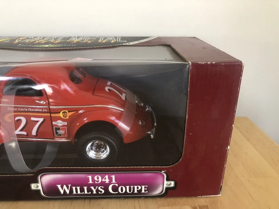 2001 Road Signature Deluxe Edition 1:18 Scale 1941 Willys Coupe Red #27 Die Cast - Image 3 of 4