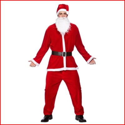 Costume Da Babbo Natale Uomo Travestimento Vestito Di Santa Claus