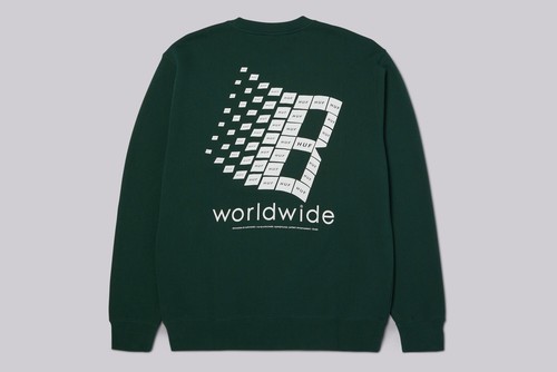 HUF x Bronze 56k Crewneck Sweater Pullover forest green L NEU! Limited - Picture 2 of 2