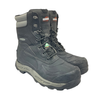 Aggressor Men's 8'' 8910 Steel Toe Steel Plate WP Work Boots Black/Grey Size 11M
