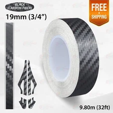 CARBON FIBER BLACK 3/4" 19mm PIN STRIPE Car Model Streamline TAPE Vinyl Sticker