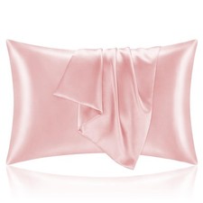Satin Pillowcase 2 Pack for Hair and Skin, Soft Cooling Queen Size 20x30 Pink